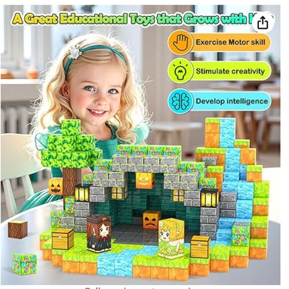 Enchanted Forest Magnetic Building Cubes STEM 88 pcs. - Picture 5 of 7
